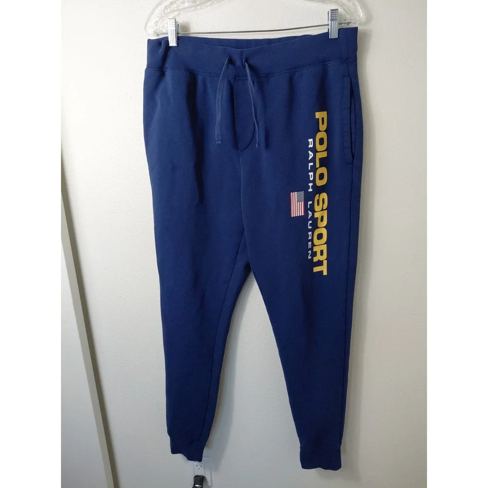 Polo Sport Ralph Lauren Mens Blue Graphic Logo Jogger Sweatpants M Streetwear